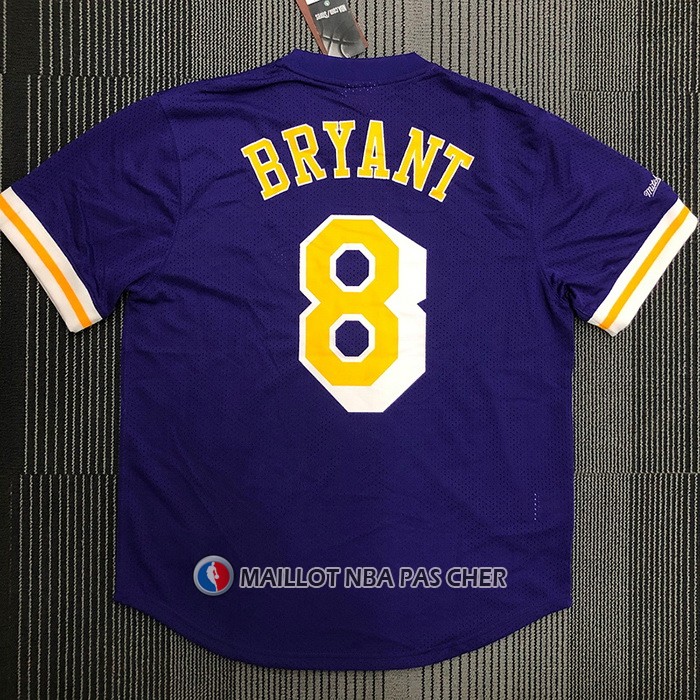 Maillot Manche Courte Los Angeles Lakers Kobe Bryant NO 8 Volet